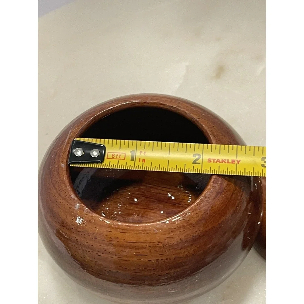 Wooden Hand Carved Lidded‎ Decor Storage Jewelry Organizer Pumpkin Trinket Box